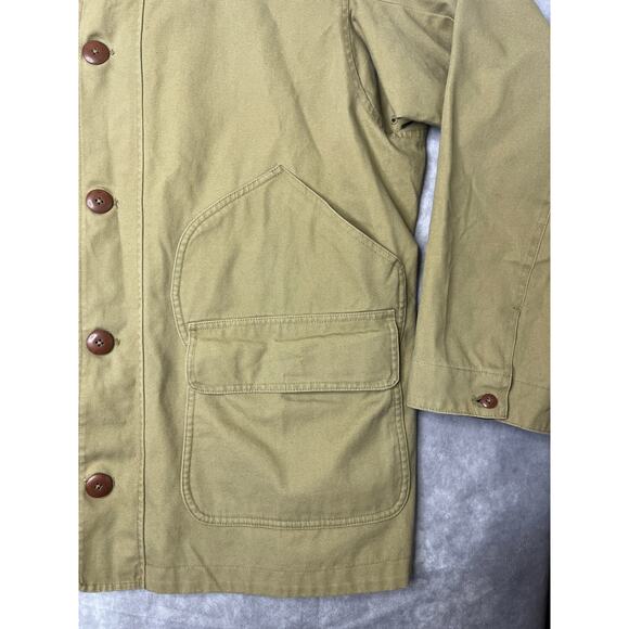 Lands' End Canvas Flannel Lined Corduroy Collar Tan Brown Chore Jacket Men's XL - Picture 4 of 11